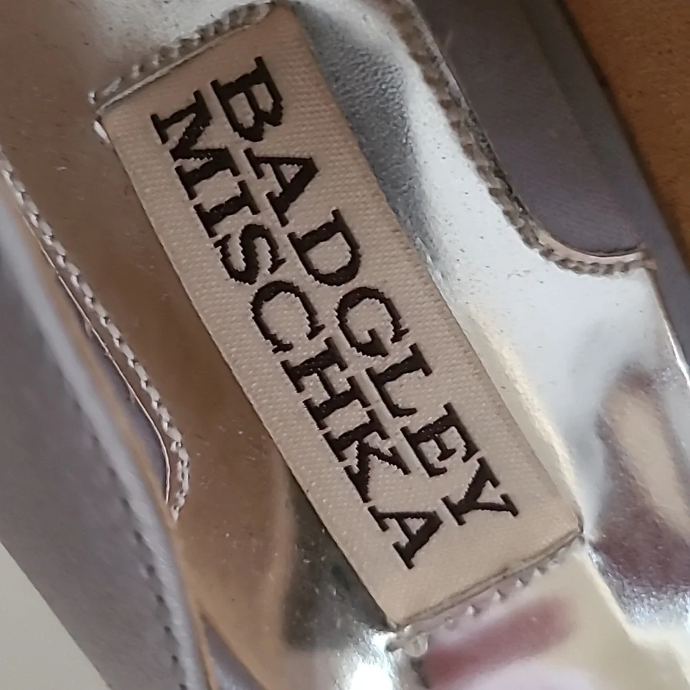 Bagley Mischka Musica Blue Satin Love Knot Open Toe Heels - Picture 9 of 16